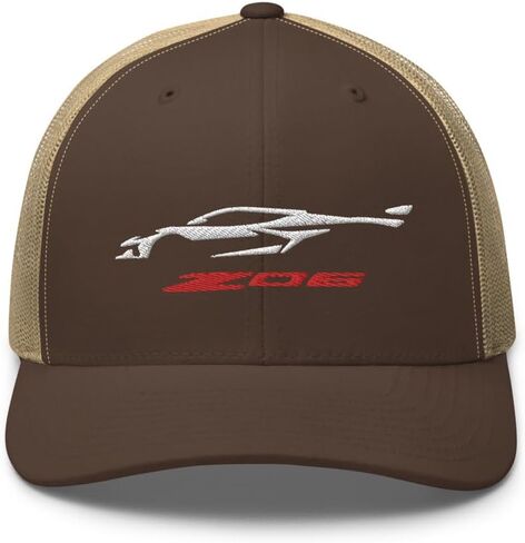 2023 2024 Sports Car Z06 C8 Next Gen Silhouette Sports Car Drivers Embroidered Trucker Cap Snapback Hat in Saudi Arabia