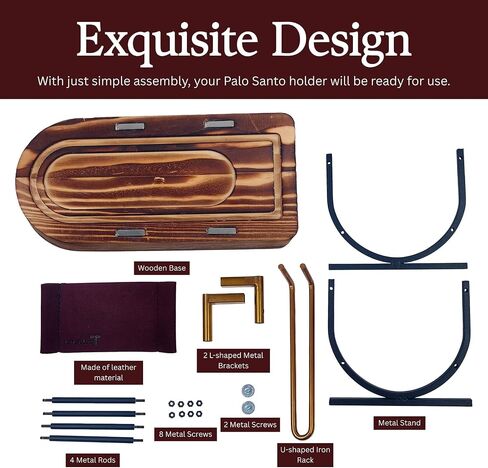 3-in-1 Palo Santo Burner & Holder Set, Wooden Ash Catcher Base with Metal Frame for Palo Santo Sticks, Sage & Smudge Sticks, Palo Santo Stand for Home Decor (3 in 1) in Saudi Arabia