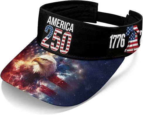 Patriotic 250th Anniversary Hat for Women Breathable Adjustable Sports Visor in Saudi Arabia
