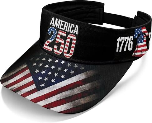 Patriotic 250th Anniversary Hat for Women Breathable Adjustable Sports Visor in Saudi Arabia