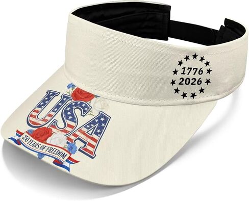 Patriotic 250th Anniversary Hat for Women Breathable Adjustable Sports Visor in Saudi Arabia