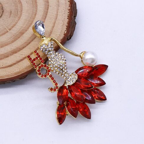 Stylish Metal Rhinestone Greek Letter Society OES Club Mason Lady Sorority Brooch Pin Jewelry in Saudi Arabia