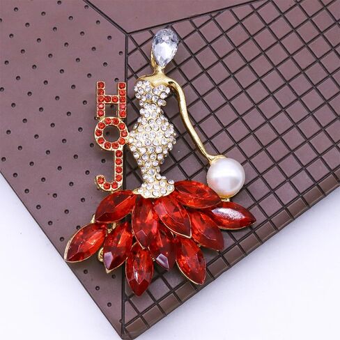 Stylish Metal Rhinestone Greek Letter Society OES Club Mason Lady Sorority Brooch Pin Jewelry in Saudi Arabia