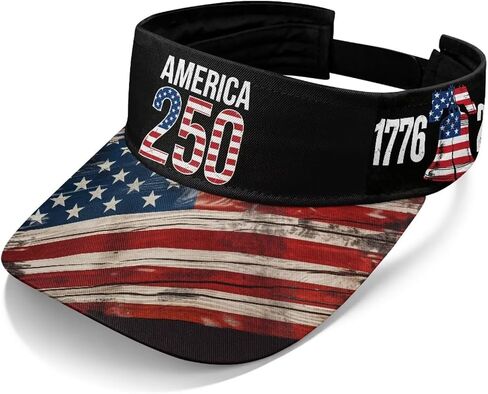 Patriotic 250th Anniversary Hat for Women Breathable Adjustable Sports Visor in Saudi Arabia