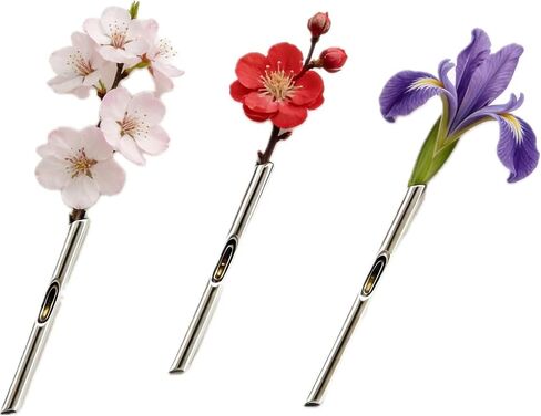 A Kind Brooch - Every Bloom Tells a Different Story, Branch-Shaped Flower Insert Brooch, DIY Elegant Jewelry for Women Men in Kuwait