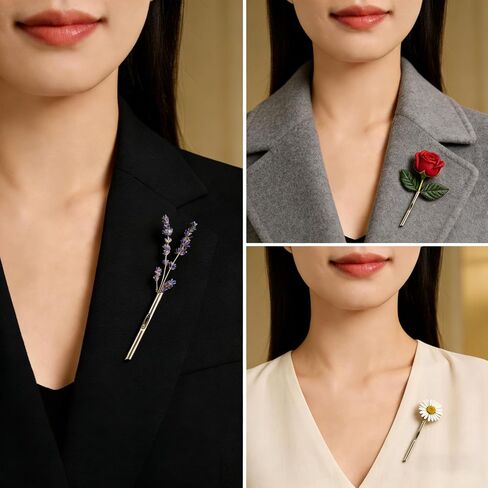 A Kind Brooch - Every Bloom Tells a Different Story, Branch-Shaped Flower Insert Brooch, DIY Elegant Jewelry for Women Men in Kuwait