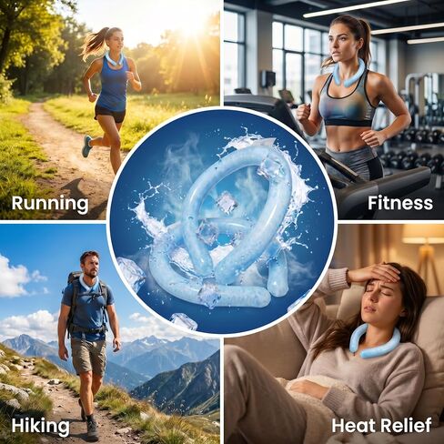 2PCS Neck Cooling Ring - Reusable Neck Coolers for Extremely Hot Weather, Instant Cooling Ice Neck Ring, Frozen Neck Wrap for Outdoor Work, Running, Hiking, Gardening - PCM Cooling Device (Blue, M) in Saudi Arabia