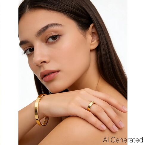 MIFYNN Kalm Bracelet Ring Set for Women Kalm Cuff Bangle Bracelet Menopause Stainless Steel Open Bracelet Relief Pain Relieve Stress Jewelry Gift in Kuwait