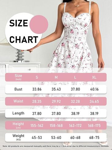 Floral Midi Dress, Sweetheart Neck A Line Casual Sundress for Women with Ruched Bust Detail for Summer Vacation Wear in Kuwait