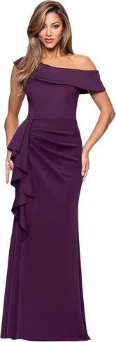 Xscape Women's Drop One Shoulder Bodycon Ruffle Draped Floor Length Dress in Kuwait