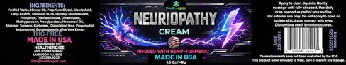 Healthergize Neuropathy Nerve Cream Infused with Hemp & Turmeric – Maximum Strength Cream for feet, Legs and Toes – Fast Absorbing Moisturizing Lotion – Made in USA – 5.5 oz in Saudi Arabia