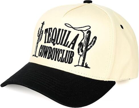 ScarvesMe Women Fashion Tequila Cowboy Club Lettering Embroidered Snapback Trucker Cotton Baseball Cap Hat in Saudi Arabia