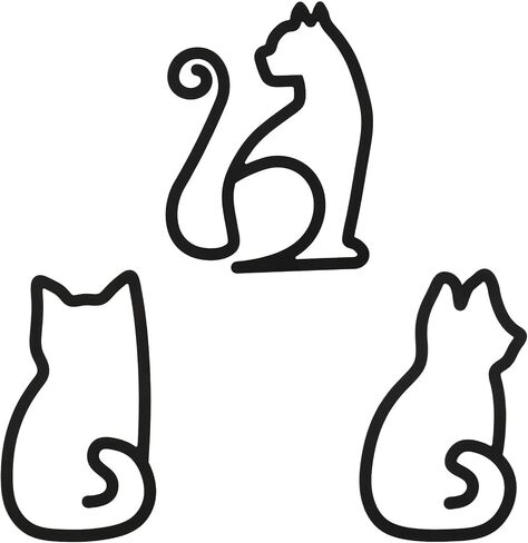 werdecade 3 Pack Cat Wall Decor Black Metal Minimalist Line Art Hanging Wall Hangings for Kitchen Living Room Cafe 7.8 Inch Waterproof Metal Cat Wall Art (black) in Saudi Arabia