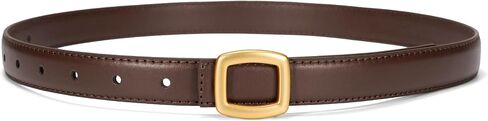 Women Skinny PU Leather Belt, 1" Thin Waist Belt with Gold Buckle for Dresses Jeans Pants in Kuwait