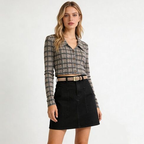 Women's Genuine Leather Belt for Jeans Pants Dresses Ladies Belt with Gold Buckle Waist Belts for Women in Saudi Arabia