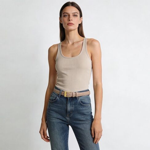 Women's Genuine Leather Belt for Jeans Pants Dresses Ladies Belt with Gold Buckle Waist Belts for Women in Saudi Arabia