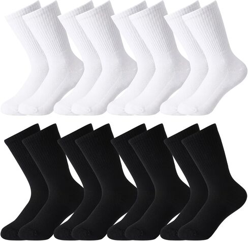 Twistover 8 Pcs Men's Bamboo Athletic Crew Socks Moisture Wicking Cushioned Arch Support Reinforced Heel Breathable Odor Control Running Mesh Socks Gift for Father Grandpa Son Husband in Kuwait
