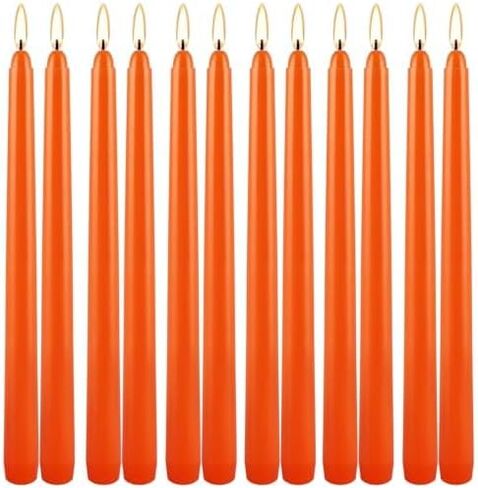 12Pack 10 Inch Orange Taper Candles Unscented Dripless for Home Decor, for Halloween,Party,Holiday Decoration Formal Events in Saudi Arabia