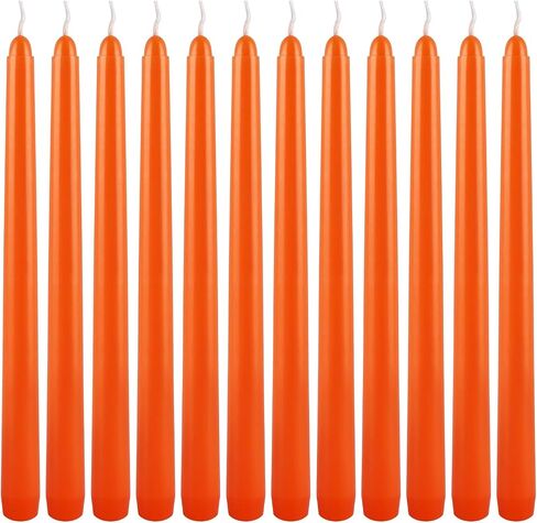 12Pack 10 Inch Orange Taper Candles Unscented Dripless for Home Decor, for Halloween,Party,Holiday Decoration Formal Events in Saudi Arabia