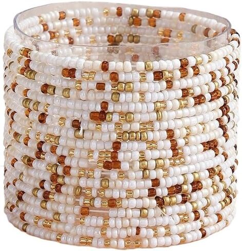 Fuqimanman2020 20 Pcs Colorful Boho Stackable Beaded Bracelets for Women Handmade Multilayered Rice Beads Anklets Set Bohemian Multicolor Glass Beaded Elastic Bracelets Summer Beach Jewelry in Kuwait