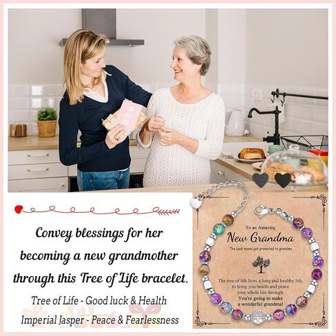 New Grandma Gifts First Time 2026 Promoted to Grandma to Be Pregnancy Announcement 1St Time Grandparents Tree of Life Bracelet in Saudi Arabia