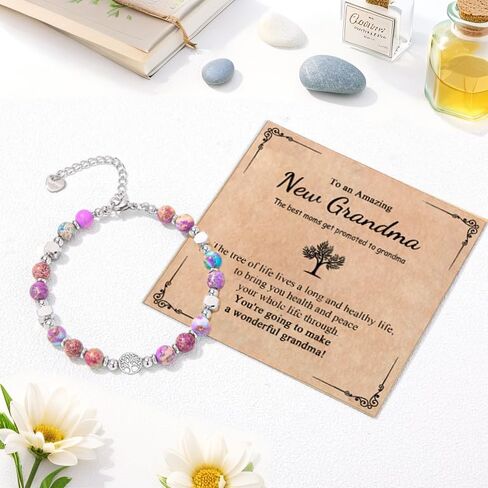 New Grandma Gifts First Time 2026 Promoted to Grandma to Be Pregnancy Announcement 1St Time Grandparents Tree of Life Bracelet in Saudi Arabia