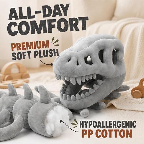 Wearable Dinosaur Skeleton Plush Costume,Realistic 3D Dinosaur Skull Outfit with Soft Plush Fabric in Saudi Arabia