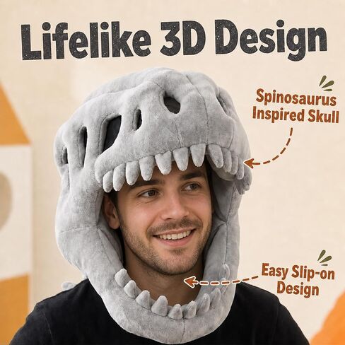 Wearable Dinosaur Skeleton Plush Costume,Realistic 3D Dinosaur Skull Outfit with Soft Plush Fabric in Saudi Arabia