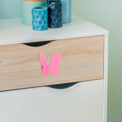 Ipetboom Butterfly Cabinet Door Handles 1 Pair Pink Vintage Dresser Drawer Pulls Room Furniture Hardware for Cabinets in Kuwait