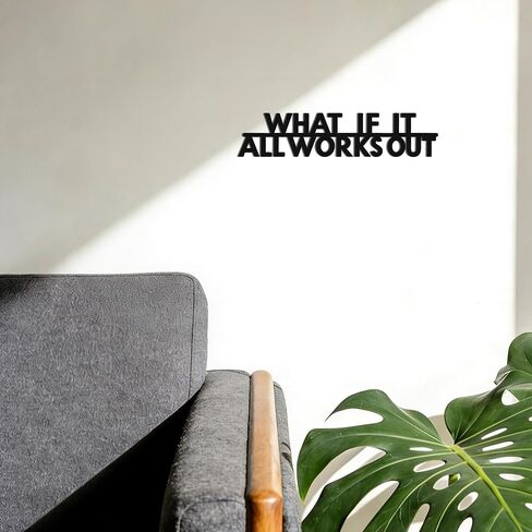 Inspirational Wall Art "WHAT IF IT ALL WORKS OUT" - Motivational Metal Wall Art for Office & Gym Decor, Positive Quote Home Decor, 15.9" in Saudi Arabia
