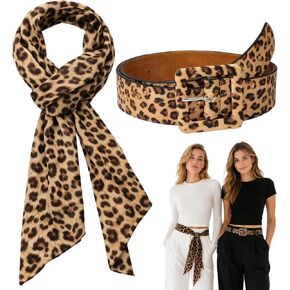 Leopard Print Belt with Two Wide Style Options and One Smooth Leo-pard Design, Leopard Belt, Leopard Belts for Women, Fashion Accessory Made from PU Leather, Adjustable Waistband for Various Outfits in Saudi Arabia