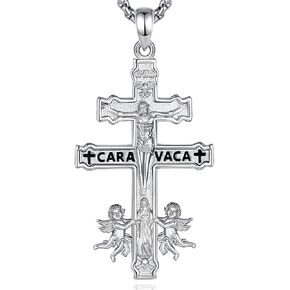 Vito 925 Sterling Silver Protection Necklace for Women Men, Patron Saint of St Benedict/St Christopherl/Crucifix/Caravaca/St Jude/Virgin Mary/ST Thomas Pendant Amulet Medal Religion Jewelry Gift, 24" in Kuwait