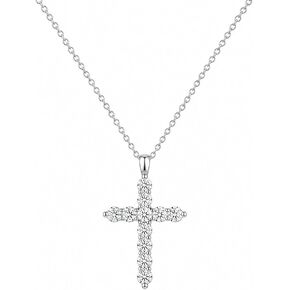 Liya Gems 925 Sterling Silver Cross Necklace for Women – 14K Gold Plated Cross Necklace with 16-18 Inch Adjustable, Hypoallergenic 5A Cubic Zirconia CZ Pendant, Dainty Diamond-Look Christian Jewelry in Kuwait