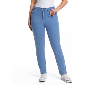 FISCLOSIN Women’s High Waisted Straight Leg Jeans Stretch Slim Fit Denim Pants Tummy Control Casual Classic in Saudi Arabia