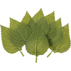 30 PCS Artificial Green Leaves for Decoration, 3.9 × 2.3 Inch Realistic Silk Fake Greenery Leaves for Crafts, Bulk Greenery Sunflower Leaves for Wedding Bouquets, Wreaths, Home Decor in Saudi Arabia