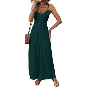 Verdusa Women's Bow Backless Wide Leg Jumpsuits One Piece Sleeveless Rompers Summer Outfits in Kuwait