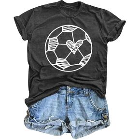Soccer Mom Shirt Women World Cup 2026 Shirt Soccer Heart Graphic T-Shirt Game Day Football Tee Tops in Saudi Arabia