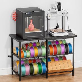 4-Tier 3D Printer Table with Filament Storage, Heavy-Duty Steel Frame and Wood Top, Adjustable Feet for Stability, Perfect Printer Desk & 3D Printing Accessories for Workshop Studio Office in Saudi Arabia