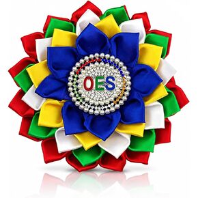 Order of The Eastern Star Corsage for Women OES Flower Brooch Pin Crystal OES Symbol Jewelry Greek Sorority Paraphernalia Gift for Sisterhood Soror in Saudi Arabia