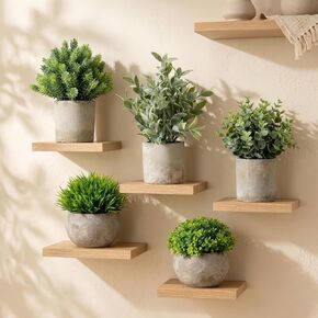 5 Pack Small Fake Potted Plants with Cement Pots - Realistic Faux Greenery Set, No Watering Low Maintenance, UV Resistant Artificial Plants for Shelf Office Bathroom Desk Decor, Indoor & Outdoor in Saudi Arabia