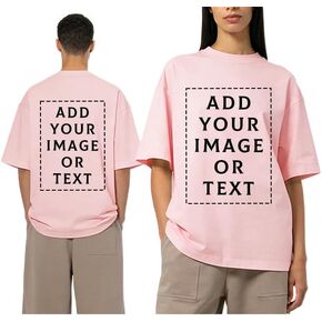 Custom T Shirts, Double Sided Unisex Tshirts for Adults, Custom Picture Text Logo Shirt for Personalized Gifts in Saudi Arabia