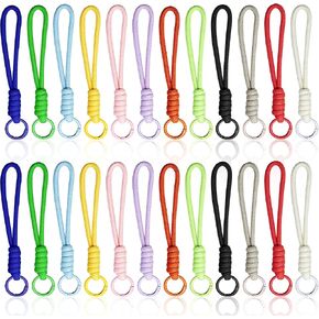 24 PCS Paracord Keychain Braided Rope Keychain Lanyard Wristlet for Car Keys Ring, Backpack Purse Phone Charm Plush Toys DIY in Saudi Arabia