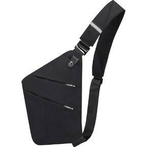 Anti Theft Crossbody Bags for Women Men Travel Sling Bag with Personal Pocket Theft Resistant Sling Backpack Shoulder Bag for Sports Hiking Traveling Running, Black in Saudi Arabia
