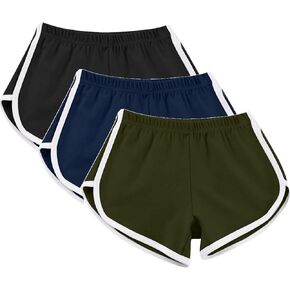 3 Pack Yoga Dance Shorts for Women Elastic Waist Lounge Sports Short Pant Casual Summer Athletic Gym Running Short in Kuwait