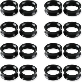 16Pcs Silicone Ear Gauges 8G-25mm Flexible Ear Tunnels Gauges Soft Expander Stretching Ear Plugs Tunnels Black & White & Clear Earring Piercings Jewelry for Men Women in Kuwait