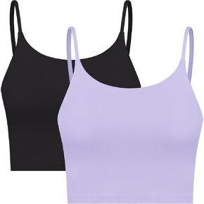 2 Pack Sports Bras for Women Padded Workout Crop Tank Top U Back Yoga Running Tank Top in Saudi Arabia