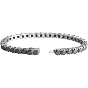 3/4/5mm Black Moissanite Diamond Tennis Bracelets for Women Men Silver Stainless Steel Iced Out Cuban Tennis Chain Link Bracelet Hip Hop Rapper Jewelry Dad Gift in Saudi Arabia