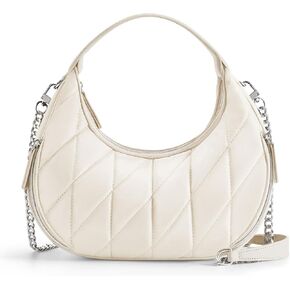 TOPEAST Quilted Crescent Shoulder Bag for Women, Waterproof Nylon Crossbody with Chain Strap, Lightweight Hobo Purse in Saudi Arabia