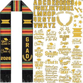 Kente Graduation Stole Sash 2026, Black Girl Kente Graduation Stole, DIY Customize Graduate Sash, Personalized Iron-on Decals in Saudi Arabia
