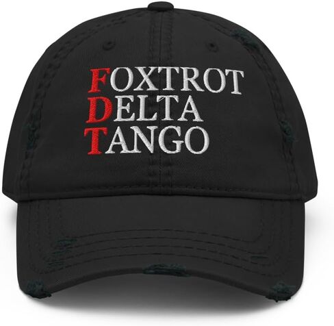 قبعة Foxtrot Delta Tango - قبعة الأب المتعثرة المطرزة ضد ترامب المخضرم وقابلة للتعديل in Kuwait